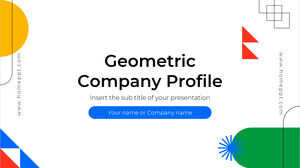 Design geometric de fundal de prezentare gratuită a profilului companiei pentru tema Google Slides și șablon PowerPoint