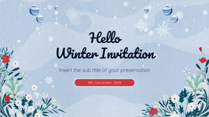 Modello di presentazione gratuito Hello Winter Invitation - Tema di Presentazioni Google e modello PowerPoint