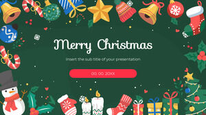 Google Slaytlar teması ve PowerPoint şablonu için Mutlu Noeller ücretsiz sunum tasarımı