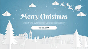 剪纸圣诞贺卡免费演示模板 - Google 幻灯片主题和 PowerPoint 模板