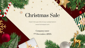 Conception de présentation gratuite de vente de Noël pour le thème Google Slides et le modèle PowerPoint