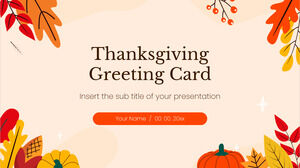 感謝祭グリーティング カード プレゼンテーション用の無料の Google スライド テンプレートと PowerPoint テーマ