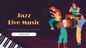 Modelo de Apresentação Gratuito de Música ao Vivo de Jazz – Tema do Google Slides e Modelo de PowerPoint