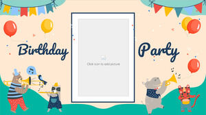 Modelo de apresentação grátis de cartão de feliz aniversário – Tema do Google Slides e modelo de PowerPoint