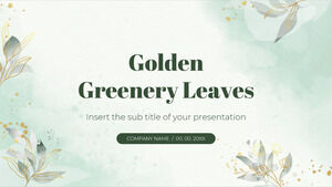 Darmowy szablon prezentacji Golden Greenery Leaves – Motyw prezentacji Google i szablon programu PowerPoint