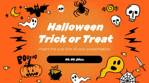 Halloween Süßes oder Saures Kostenlose Präsentationsvorlage – Google Slides-Design und PowerPoint-Vorlage