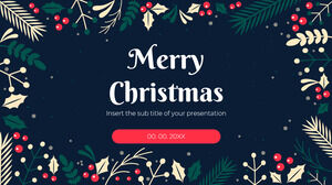 Google Slaytlar teması ve PowerPoint şablonu için Noel ücretsiz sunum tasarımı