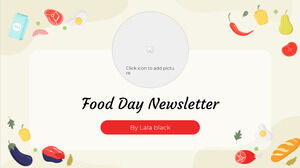 Modelo de apresentação gratuita do boletim informativo Food Day – Tema do Google Slides e modelo de PowerPoint