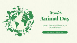 Design de apresentação gratuita do Dia Mundial do Animal para o tema do Google Slides e modelo do PowerPoint