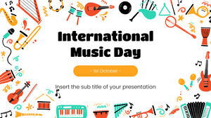 Bezpłatny szablon prezentacji z okazji Międzynarodowego Dnia Muzyki — motyw prezentacji Google i szablon programu PowerPoint