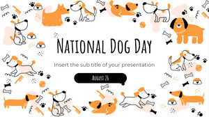 Modèle de présentation gratuit de la Journée nationale du chien - Thème Google Slides et modèle PowerPoint