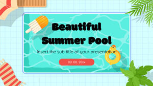 Lindo modelo de apresentação gratuita de piscina de verão – Tema do Google Slides e modelo de PowerPoint