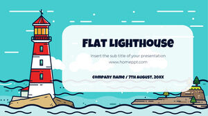 Modelo de apresentação gratuita Flat Lighthouse – Tema do Google Slides e modelo de PowerPoint