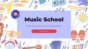 Müzik Okulu Ücretsiz Sunum Şablonu – Google Slaytlar Teması ve PowerPoint Şablonu