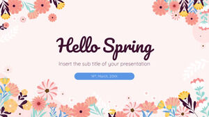 Modèle de présentation gratuit Hello Spring - Thème Google Slides et modèle PowerPoint