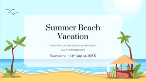 Бесплатный шаблон презентации Summer Beach Vacation – тема Google Slides и шаблон PowerPoint