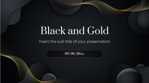 Modelo de apresentação grátis em preto e dourado – Tema do Google Slides e modelo de PowerPoint