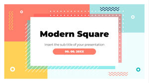Moderne quadratische kostenlose Präsentationsvorlage – Google Slides-Design und PowerPoint-Vorlage