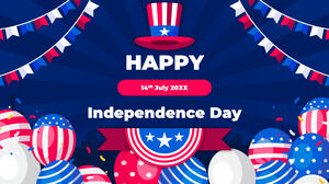 Modelo de apresentação gratuita do Dia da Independência Americana – Tema do Google Slides e modelo de PowerPoint
