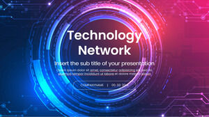 Șablon de prezentare gratuit pentru Rețeaua de tehnologie – Tema Prezentări Google și șablon PowerPoint