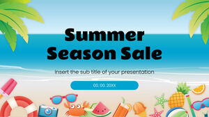 Șablon de prezentare gratuit de reducere a sezonului de vară – Tema Prezentări Google și șablon PowerPoint