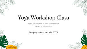 Modelo de apresentação gratuita de aula de workshop de ioga – Tema do Google Slides e modelo de PowerPoint