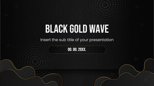Darmowy szablon prezentacji Black Gold Wave – Motyw prezentacji Google i szablon programu PowerPoint