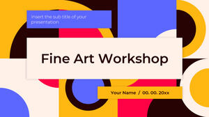 Modello di presentazione gratuito per workshop di belle arti: tema di diapositive di Google e modello di PowerPoint