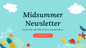 Kostenlose Präsentationsvorlage für den Mittsommer-Newsletter – Google Slides-Design und PowerPoint-Vorlage