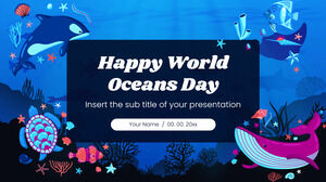 Modello di presentazione gratuito Happy World Oceans Day - Tema di Presentazioni Google e modello PowerPoint