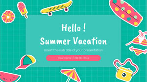 Olá modelo de apresentação grátis para férias de verão – Tema do Google Slides e modelo de PowerPoint