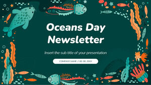 World Oceans Day Newsletter Kostenlose Präsentationsvorlage – Google Slides-Design und PowerPoint-Vorlage