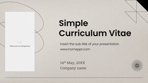 Plantilla de presentación gratuita de diseño simple de Curriculum Vitae - Tema de Google Slides y plantilla de PowerPoint