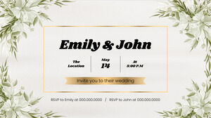 Çiçekli Düğün Davetiyesi Kartı Ücretsiz Sunum Şablonu – Google Slaytlar Teması ve PowerPoint Şablonu