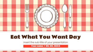 İstediğinizi Yiyin Günü Ücretsiz Sunum Şablonu - Google Slaytlar Teması ve PowerPoint Şablonu