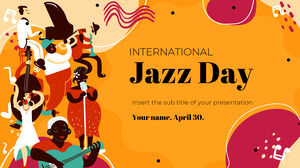 Șablon de prezentare gratuit pentru Ziua Jazzului – Tema Prezentări Google și șablon PowerPoint