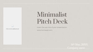 Șablon de prezentare gratuit Pitch Deck minimalist - Tema Prezentări Google și șablon PowerPoint