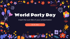 Modello di presentazione gratuito per la Giornata mondiale della festa: tema di diapositive di Google e modello di PowerPoint