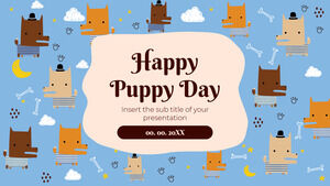 Șablon de prezentare gratuită Happy Puppy Day – Tema Prezentări Google și șablon PowerPoint