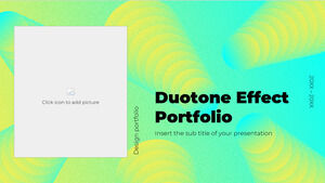 ダブルトーン効果ポートフォリオの無料プレゼンテーション テンプレート – Google スライドのテーマと PowerPoint テンプレート
