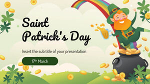 Google Slaytlar teması ve PowerPoint Şablonu için Aziz Patrick Günü Ücretsiz Sunum Tasarımı
