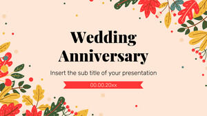 Diseño de presentación gratuita de aniversario de bodas para el tema de Google Slides y la plantilla de PowerPoint