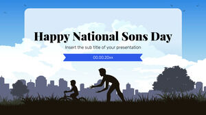 Happy National Sons Day Free Presentation Design for Google Slides theme and PowerPoint Template
