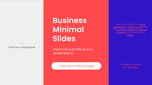 Business Minimal Slides Kostenloses Präsentationsdesign für das Google Slides-Thema und die PowerPoint-Vorlage