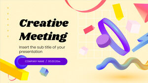 Design de apresentação gratuita de reunião criativa para tema de Google Slides e modelo de PowerPoint