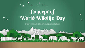 แนวคิดการออกแบบงานนำเสนอฟรีวันสัตว์ป่าโลกสำหรับธีม Google Slides และ PowerPoint Template
