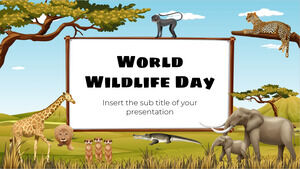 Conception de présentation gratuite de la Journée mondiale de la vie sauvage pour le thème Google Slides et le modèle PowerPoint