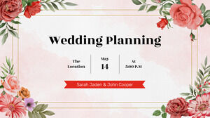 Design de apresentação grátis para planejamento de casamento para o tema do Google Slides e modelo do PowerPoint
