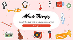 Design gratuit de prezentare pentru terapie muzicală pentru tema Google Slides și șablon PowerPoint