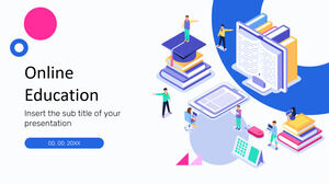 Online Education Free Presentation Design for Google Slides theme and PowerPoint Template
